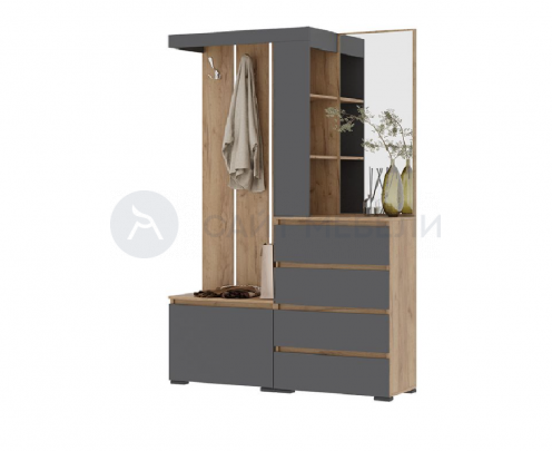 Прихожая Хелен (Дуб крафт золотой/графит серый)