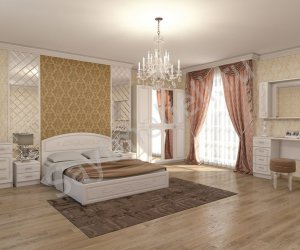 Модульная спальня Венеция-4 (1400х2000) (Жемчуг)