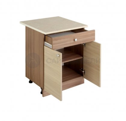 Кухня Шимо Н600-1Я Стол разделочный с 1 ящиком (Ясень шимо темный/светлый)