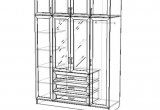Шкаф 4-х створ. с антресолью, зеркалами и ящиками Альф-4 МДФ