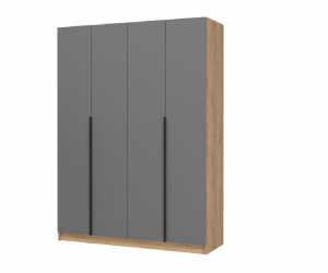 Шкаф 4х-створчатый Лион ШК-03 (Дуб крафт золотой/Графит)