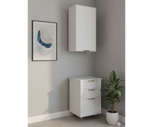 Кухонный гарнитур Роял 0,5м ШВВ500+ШН500-3Я (МоноБелый)