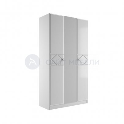 Шкаф Ницца 3-х створчатый (Белый/Белый глянец)