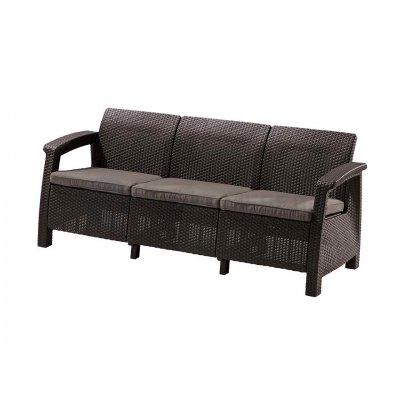 Уличный (садовый) трехместный диван  Corfu Love Seat Max (Коричневый)