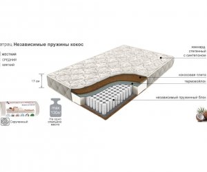 Матрац независимые пружины кокос 1200х2000