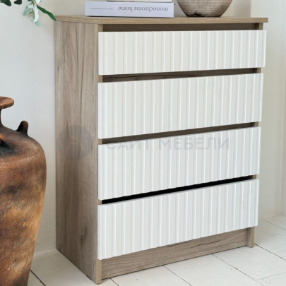 Комод 1 (Дуб крафт серый/Белый софт)