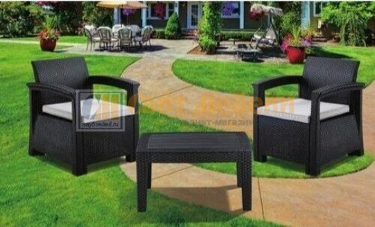 Комплект уличной (садовой) мебели RATTAN Comfort 3  (Венге/Бежевый)