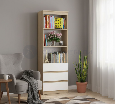 Стеллаж Норд (Дуб сонома/Белый)