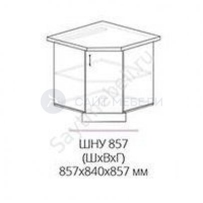 Кухня Бостон шкаф нижний угловой шну 857 (мдф белый глянец)