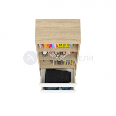 Стеллаж Норд (Дуб сонома/Белый)