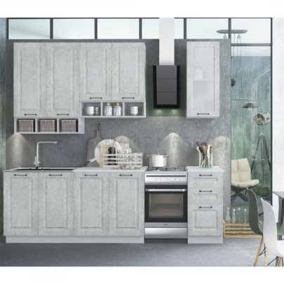 Кухня Капри 2,0м (Камень светлый) (высокий верх)