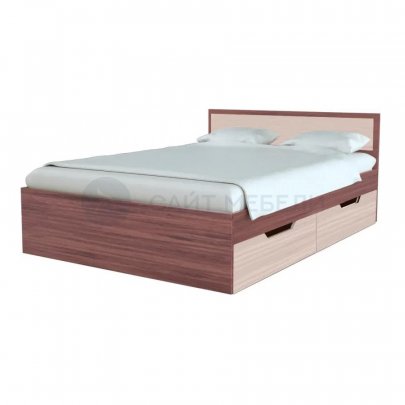 Кровать с ящиками Гармония 1200x2000 КР-606 (Ясень шимо темный/светлый)