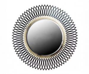 Зеркало настенное из массива березы 176 (Черный с золотом)