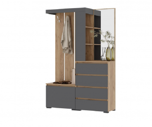 Прихожая Хелен (Дуб крафт золотой/графит серый)
