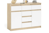 Комод Норд №5 (Дуб сонома/Белый)