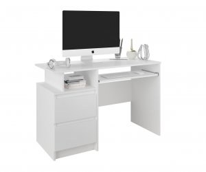 Стол письменно-компьютерный Сура с ящиками (Белый)