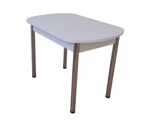 Стол овальный Пластик ножки прямые хром (Цветы бежевые)