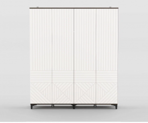 Шкаф 4-х створчатый Палау (Табак/Белый софт)