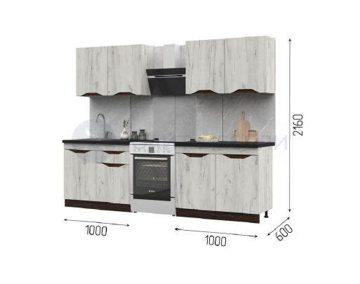 Кухонный гарнитур Паола 2.0 МДФ Венге/Дуб крафт белый