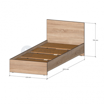 Кровать односпальная 800х2000 Римини (Дуб сонома)