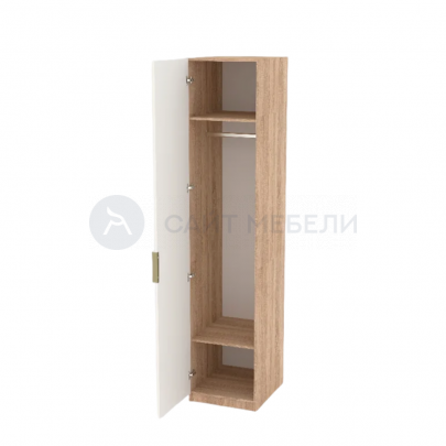 Шкаф-пенал (5 полок + штанга) Римини 50х236 (Дуб сонома/Белый)