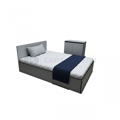 Кровать двуспальная КР 1600 160х200 (Серый/Графит)