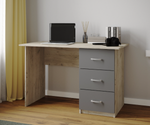 Письменный стол Сити-1 (Дуб крафт серый/Графит серый)