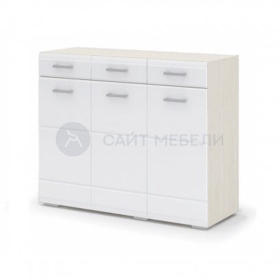 Комод Симба (Дуб белфорд/Белый глянец)