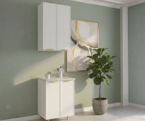 Кухонный гарнитур Роял 0,6м ШВВ600+ШН600 (МоноБелый)