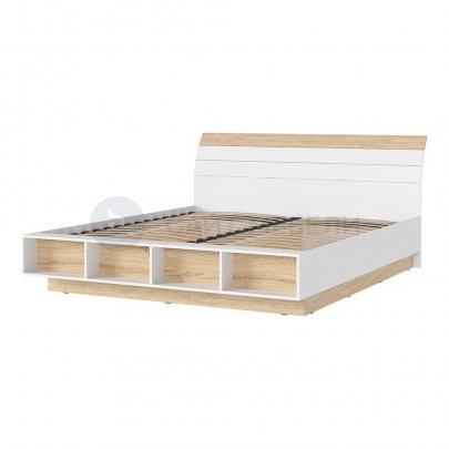 Кровать двуспальная Санса КР-03 1.8х2 м (Дуб сонома/Белый)