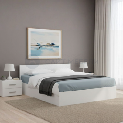 Кровать двуспальная КР 1600 160х200 (Белый)