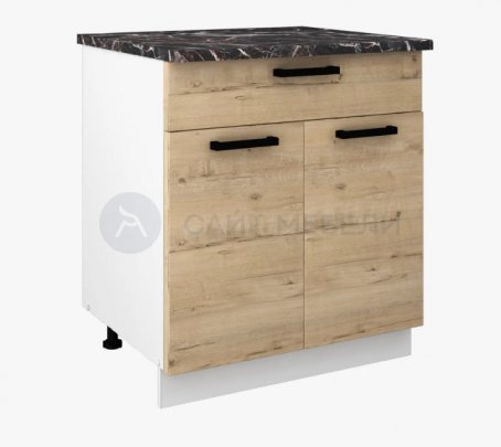 Н800-1Я Брауни шкаф нижний кухня (Дуб вотан/белый)