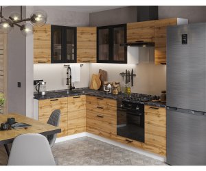 Кухня Пасаденна угловая 1,6x2,4м (Дуб вотан)(цена за пог.м.)