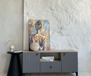 Комод 2  (Дуб крафт серый/Грей софт)