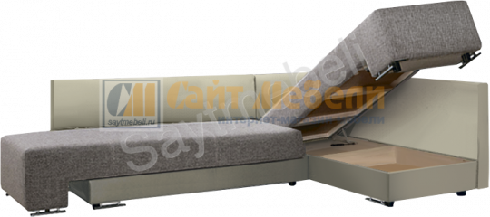 Угловой диван Премьер 2850х2100 с ящиком ткань 1 кат
