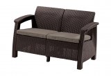 Двухместный уличный (садовый) диван  Corfu Love Seat (Коричневый)