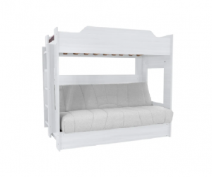Кровать Двухъярусная с диван-кроватью (Белый)