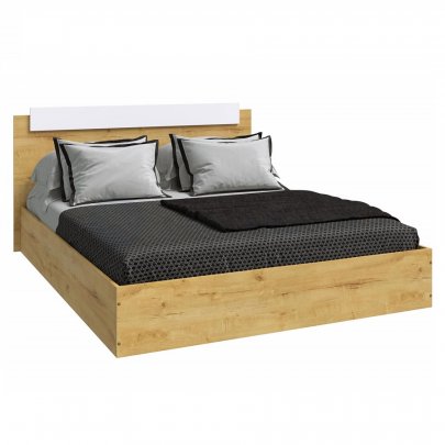 Кровать Эра 1600х2000 (Дуб вотан/Белый) (Эко)