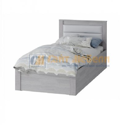 Кровать односпальная Монако КР-17 0.9 м (Ясень белый/F12)