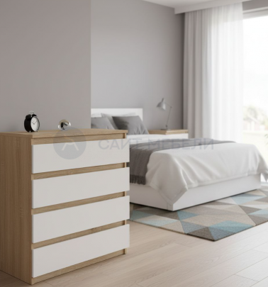 Комод Норд №2 (Дуб сонома/Белый)