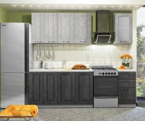 Кухня Капри 1,8м (Камень светлый/Камень тёмный)