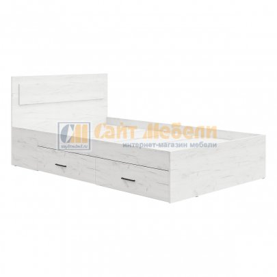 Кровать полутораспальная РЭД с ящиками 1200х2000 (Дуб крафт белый)