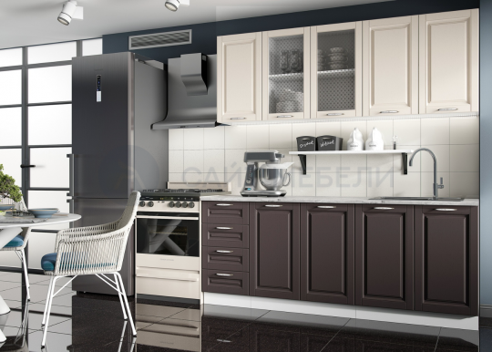 Кухонный гарнитур Вита 2000 (Шато крем/Шато арабика)