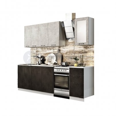 Кухня Лофт 1,8м (Бетон светлый/Бетон темный)