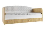 Кровать с ящиками Сканди 900х2000 (Дуб бунратти/Белый глянец)