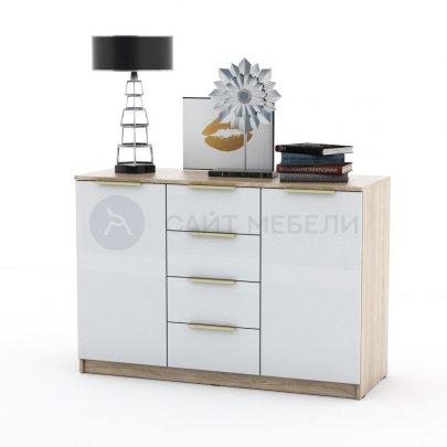 Комод комбинированный Римини (Дуб сонома/Белый)