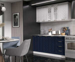 Кухня Агава 1600 (Акация белая/Сапфир)