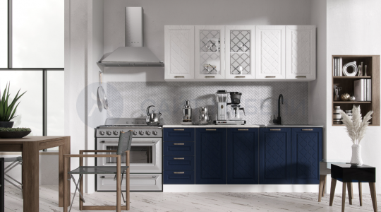 Кухня Агава 1600 (Акация белая/Сапфир)