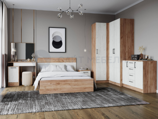 Шкаф угловой Вегас ТЭКС (дуб крафт табачный/дуб крафт белый)