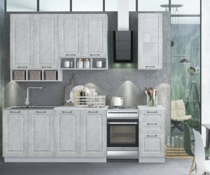 Кухня Капри 2,0м (Камень светлый) (высокий верх)